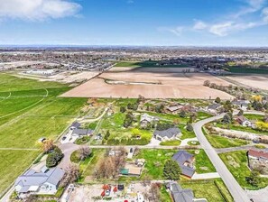 Residents enjoy well-maintained lawns and a variety of house styles in this planned community.