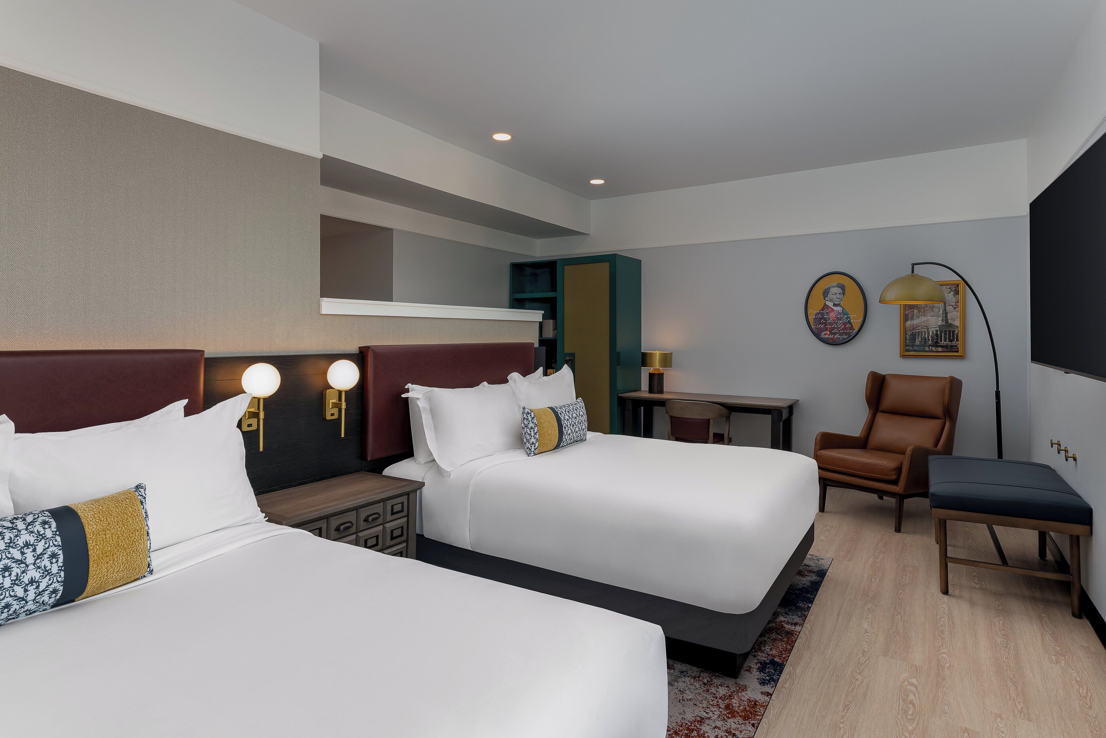 Standard Room, 2 Queen Beds | Free WiFi, bed sheets