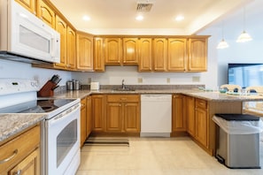 Microwave, oven, stovetop, dishwasher