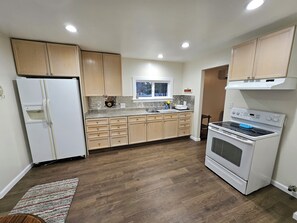 Microwave, oven, stovetop, paper towels