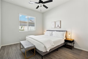 House, Patio | Laptop workspace, iron/ironing board, free WiFi, bed sheets - Sunny Contemporary Home with Pool BBQ (Casa Grande)