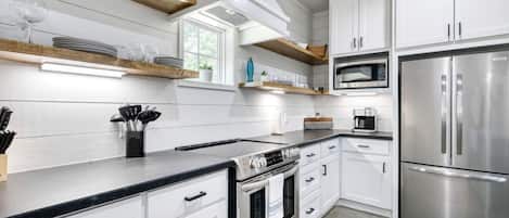 Oven, stovetop, dining tables, kitchen islands
