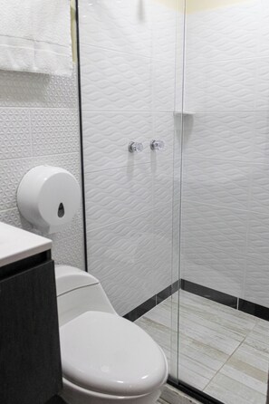 Towels, soap, toilet paper