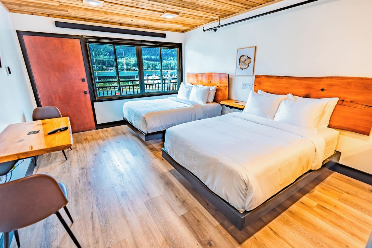 Premium bedding, memory-foam beds, in-room safe, desk