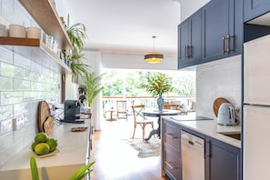 Microwave, stovetop, dishwasher