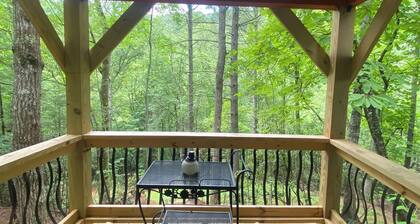 “Wild Blue Yonder “is a camper set up on a permanent foundation