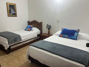 3 bedrooms, desk, iron/ironing board, travel crib