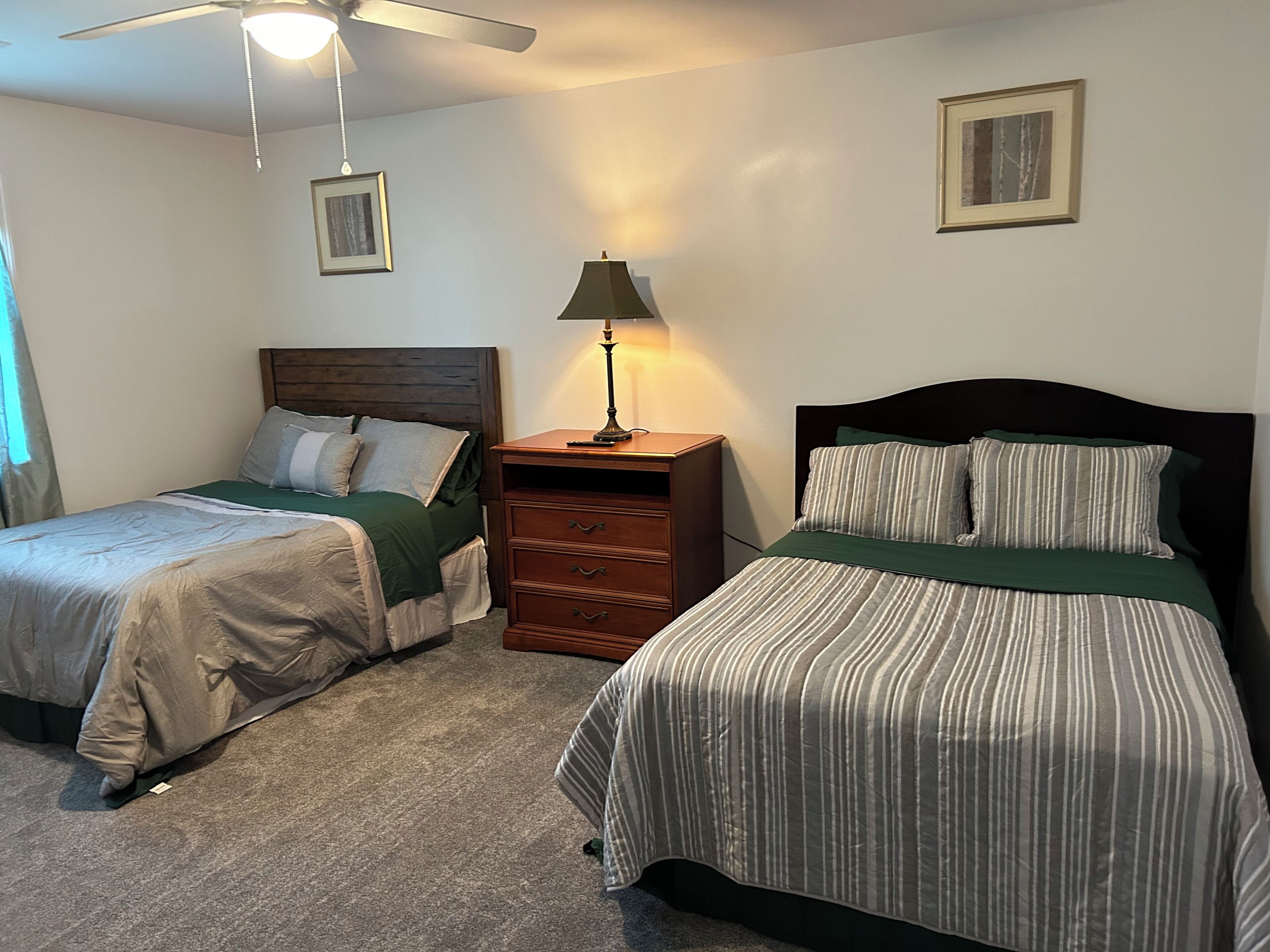 two full-size beds