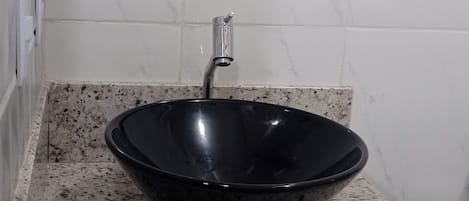 Family Double Room, Courtyard View | Bathroom | Shower, hair dryer, towels, soap