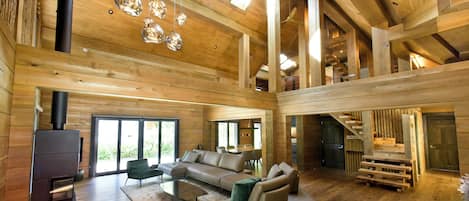 Deluxe-Chalet, Bergblick | Wohnbereich
