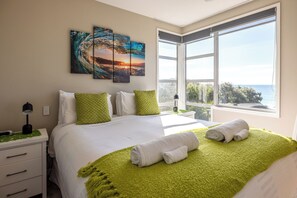 Apartament Comfort, vistes a l'oceà | 2 dormitoris, llençols de cotó egipci i roba de llit d'alta qualitat 