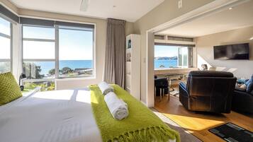 Apartamento Confort, vistas al mar | 2 dormitorios, sábanas de algodón egipcio, ropa de cama de alta calidad