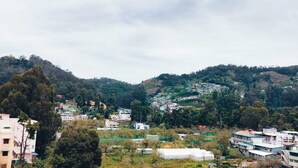A hillside town with buildings and greenery. - Nachiappa Palaniappa Grand Inn (Kodaikanal)