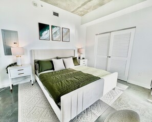 1 غرفة نوم ومكتب ومكواة/لوح كي وواي فاي