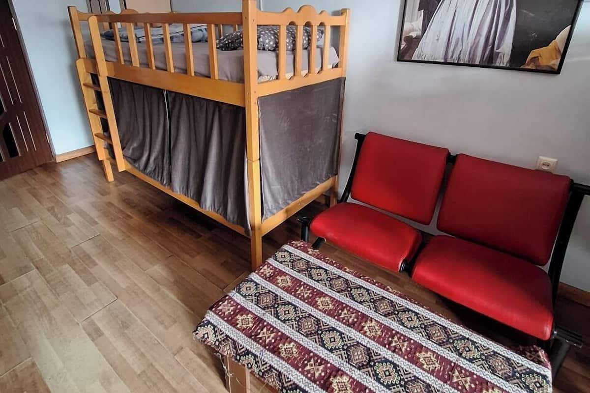 Iron/ironing board (on request), WiFi (free), bed sheets