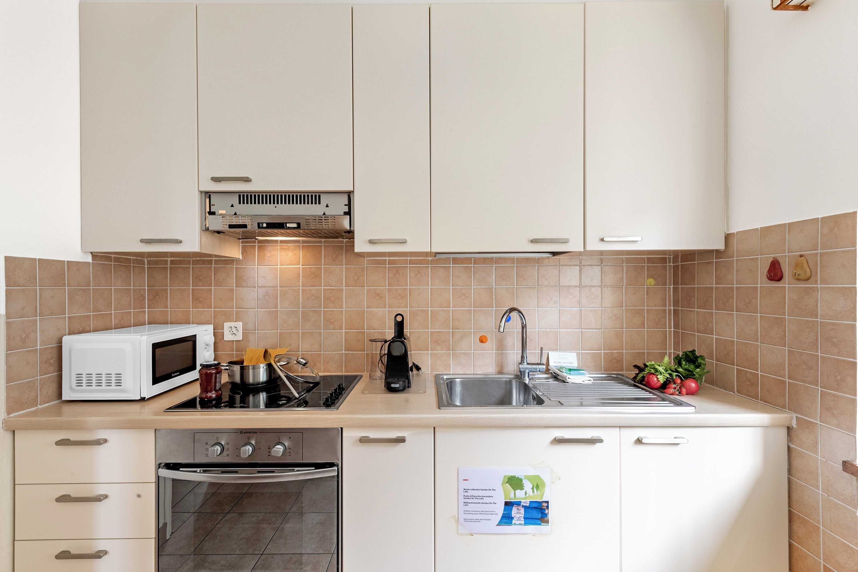 Family Apartment, Multiple Bedrooms, Lakeside (Garden on the lake 1) | Private kitchen | Fridge, microwave, oven, stovetop