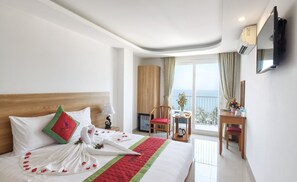 Chambre Deluxe Double ou avec lits jumeaux, balcon, vue mer