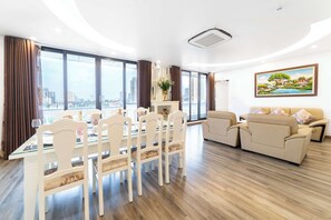 Junior Apartment, 1 King Bed with Sofa bed, Non Smoking, City View | Living area | 42-inch Smart TV with premium TV channels, Netflix, pay films - Rosee Hotel & Apartment (Hanoi)