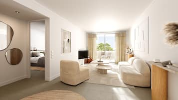 1 bedroom, desk, blackout curtains, soundproofing