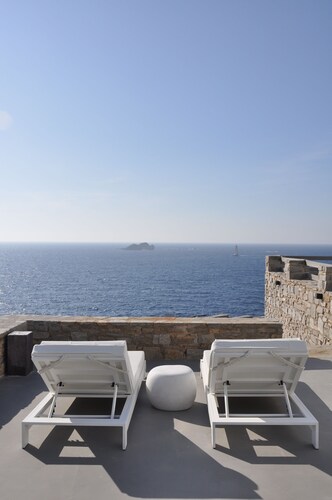 Cliff Villa Paros, 115sq.m | Panoramic sea view | Shared Pool |Spacious Terraces