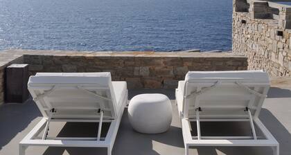 Cliff Villa Paros, 115sq.m | Panoramic sea view | Shared Pool |Spacious Terraces