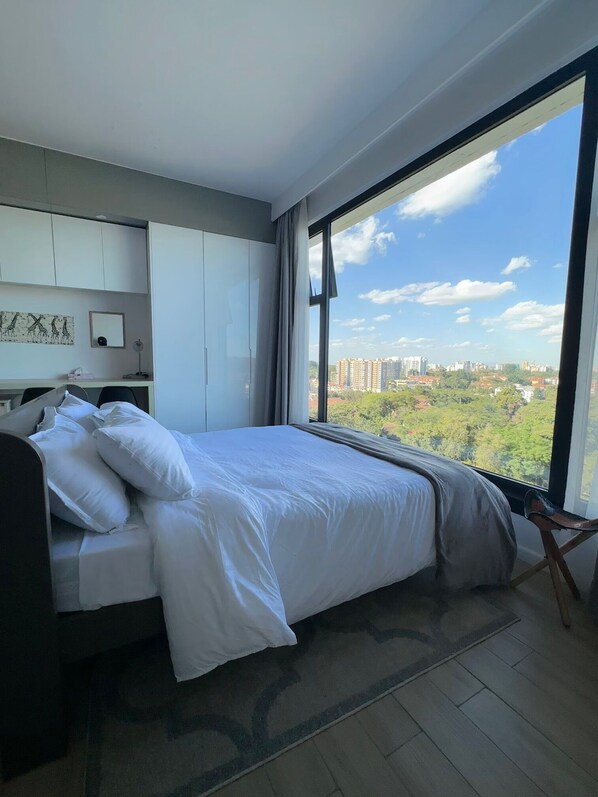 1 غرفة نوم ومكواة/لوح كي وواي فاي وملاءات أسرّة