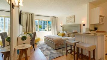 Desk, iron/ironing board, travel crib, WiFi