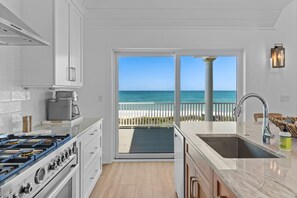 Fridge, microwave, oven, stovetop - Lovango #163 - Brand New Custom-Built Home w/ Ocean Views from every room! (North Topsail Beach)
