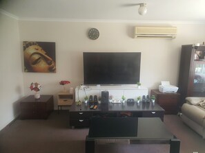 Smart TV, fireplace, printers