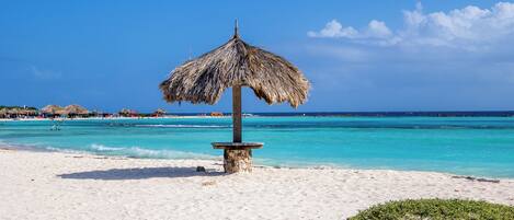Sun-loungers, beach towels