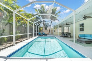 Outdoor pool, a heated pool
