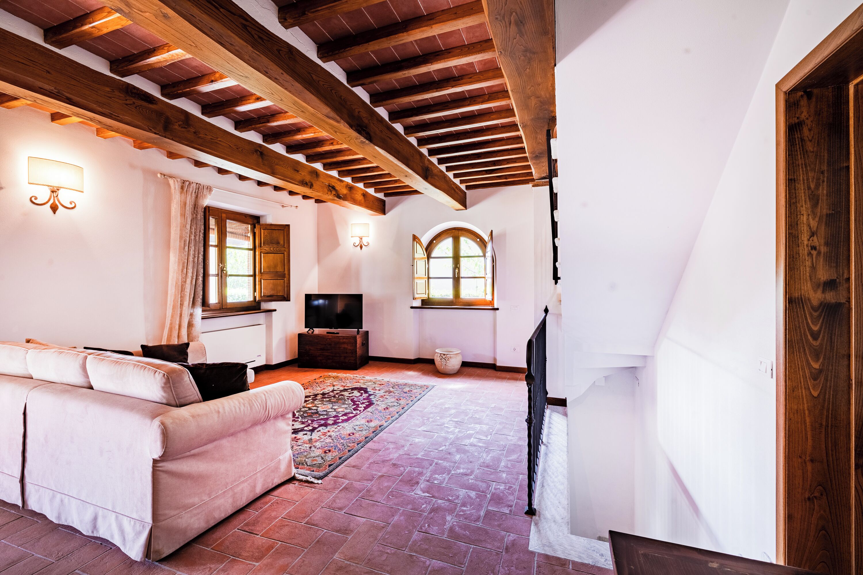 Family Villa, Multiple Bedrooms, Mountainside (Villa Vittoriano - Surrounded By) | Living area | 21-inch flat-screen TV with digital channels