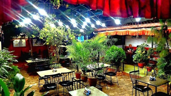 Outdoor dining - Eco-friendly peaceful rooms at Thamel, Kathmandu. Close to major tourist sites! (Kathmandu)