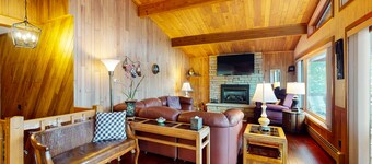 Lakefront home on South Two Lakes with lake views, lake access, firepit, & dock