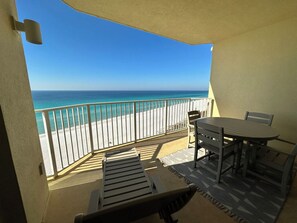 Outdoor dining - PARADISE AWAITS! Enjoy the melody of waves and panoramic views from your balcony (Panama City Beach)
