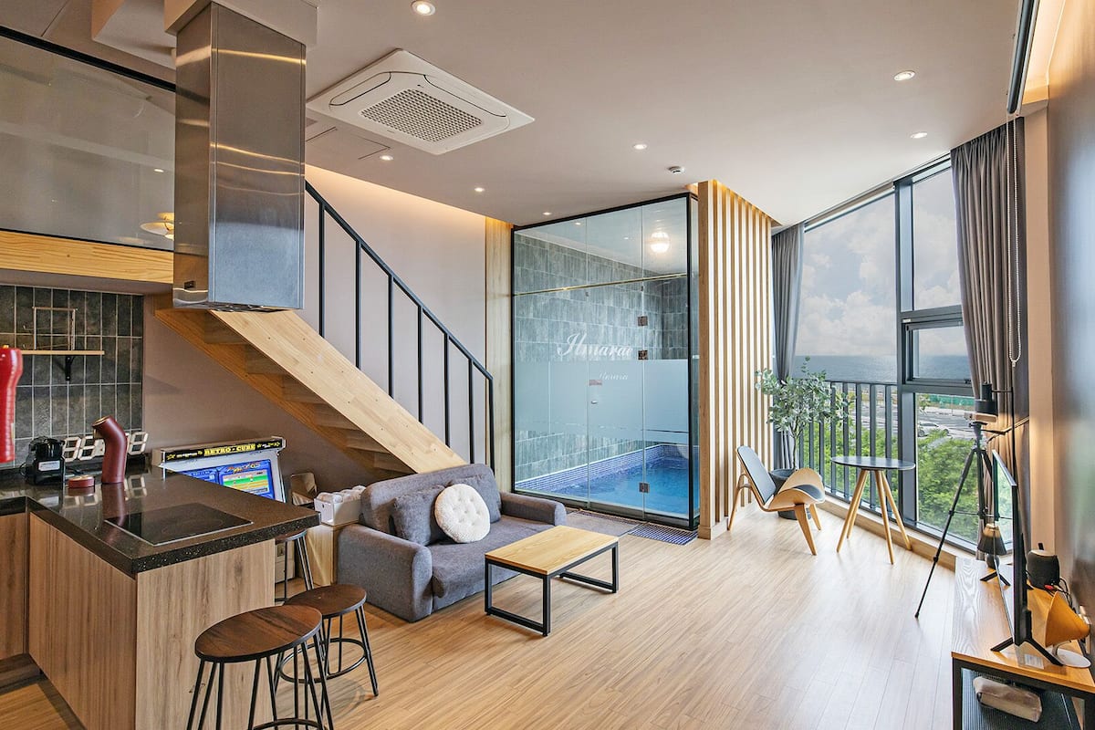 A, Room 201 [in-room Pool fee 50,000KRW, Duplex, Projector Screen, Netflix, Mini Arcade Machine] | Premium bedding, free minibar items, laptop workspace, free WiFi