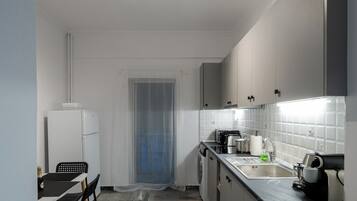 Frigorifero, microonde, piano cottura, macchina per tè/caffè