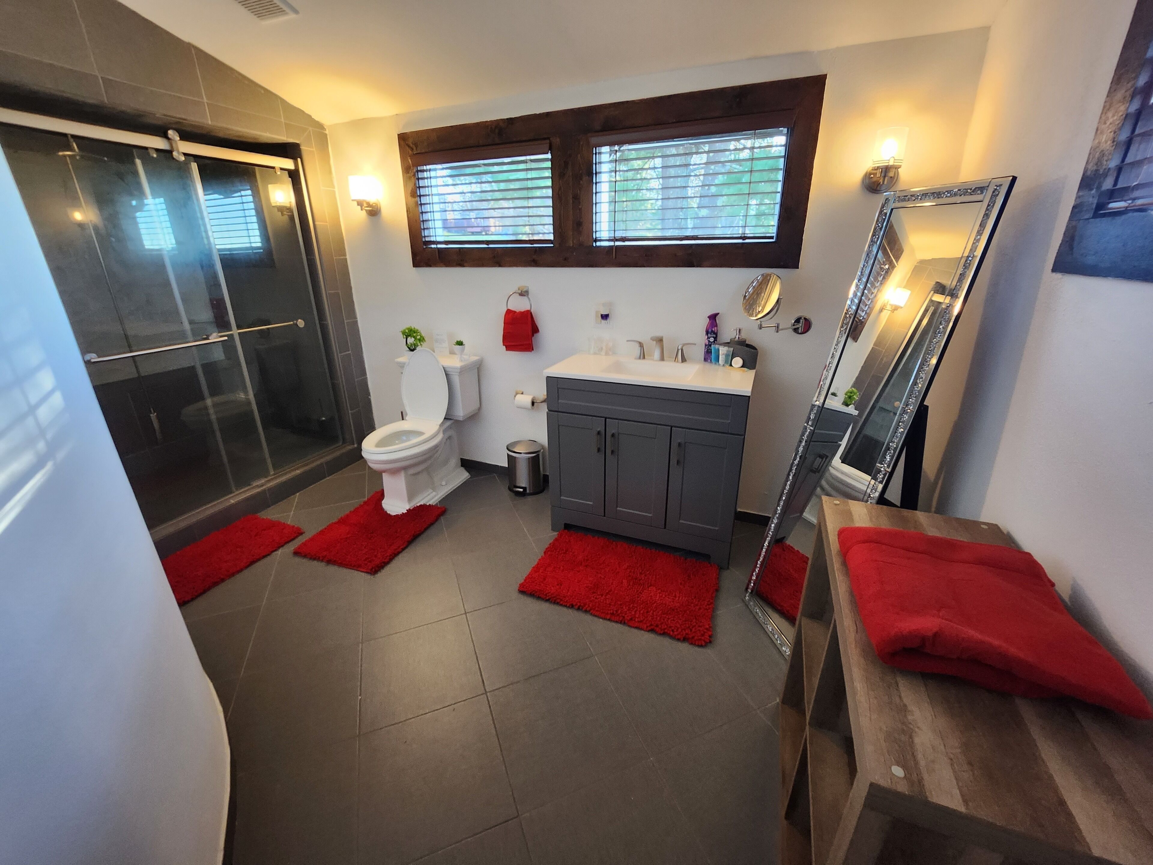 Hårføner, håndklær, såpe og sjampo