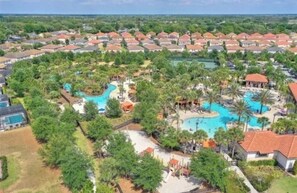 Outdoor pool, a heated pool - 5bd Sunset Cove next to Mickey!  (Davenport)