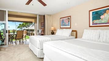 1 bedroom, laptop workspace, iron/ironing board, bed sheets