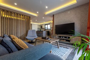 Superior villa | Lakens van Egyptisch katoen, luxe beddengoed, een kluis op de kamer