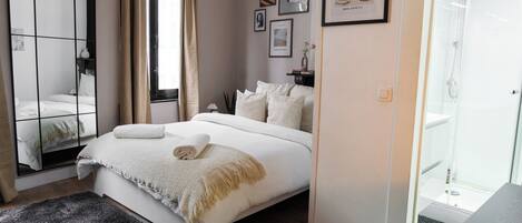 1 غرفة نوم وواي فاي وملاءات أسرّة