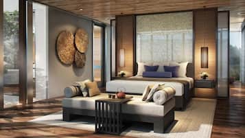 Premium bedding, down duvets, free minibar, in-room safe