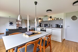 Fridge, oven, stovetop, dishwasher - ‘ Stille des Nordens ’ is a spacious holiday flat approx. 68sqm 3 persons on the upper floor (Pellworm)