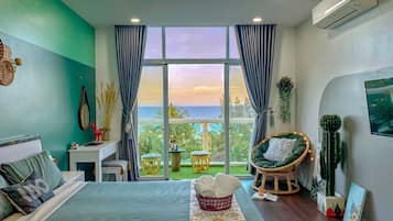 Studio Superior, 1 kamar tidur, dapur, pemandangan samudra | Didekorasi berbeda-beda dan dilengkapi dengan perabotan berbeda-beda