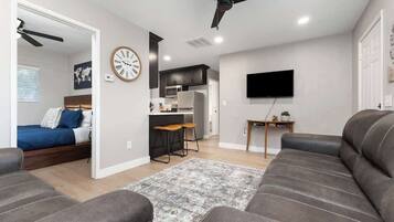 2 bedrooms, iron/ironing board, travel crib, WiFi