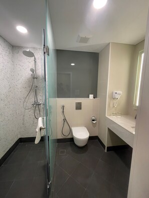 Combined shower/bathtub, hair dryer, slippers, towels - FALAJ DARIS HOTEL (Nizwa)