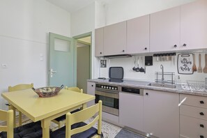 Premium Apartment, Kitchen, City View | Private kitchen | Full-sized fridge, microwave, oven, dishwasher - Faliron Urban Retreat  (Palaio Faliro)