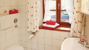 Dusche, Haartrockner, Handtücher