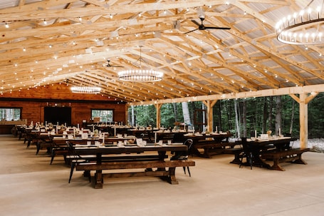 Banquet hall. This cabin is a 1 bedroom(s), 1 bathrooms, located in Middle Grove, NY.